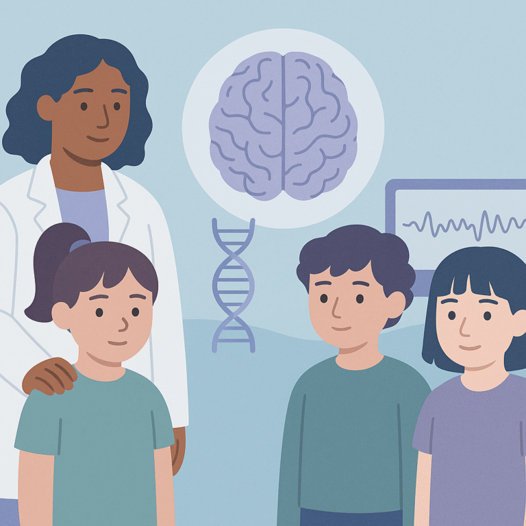 Genetic Risk Linked to Brain Changes in Children with Epilepsy – illustration