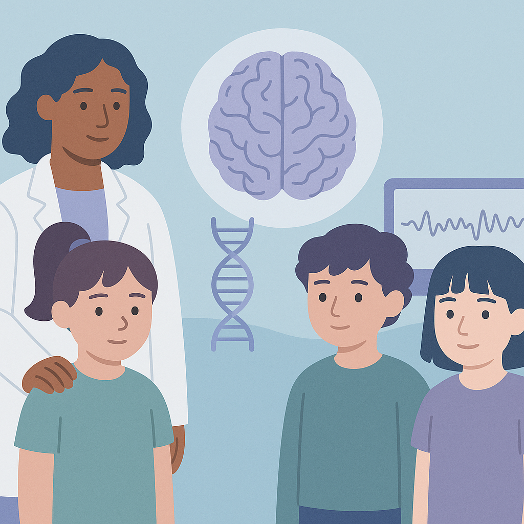 Genetic Risk Linked to Brain Changes in Children with Epilepsy – illustration