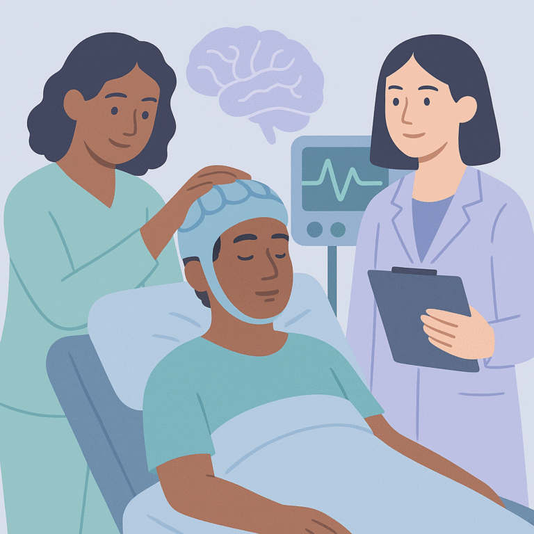 Therapeutic Hypothermia Lowers Risk of Post-Encephalitic Epilepsy – illustration