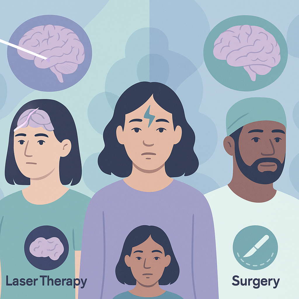 Comparing Laser Therapy and Surgery for Drug-Resistant Epilepsy – illustration