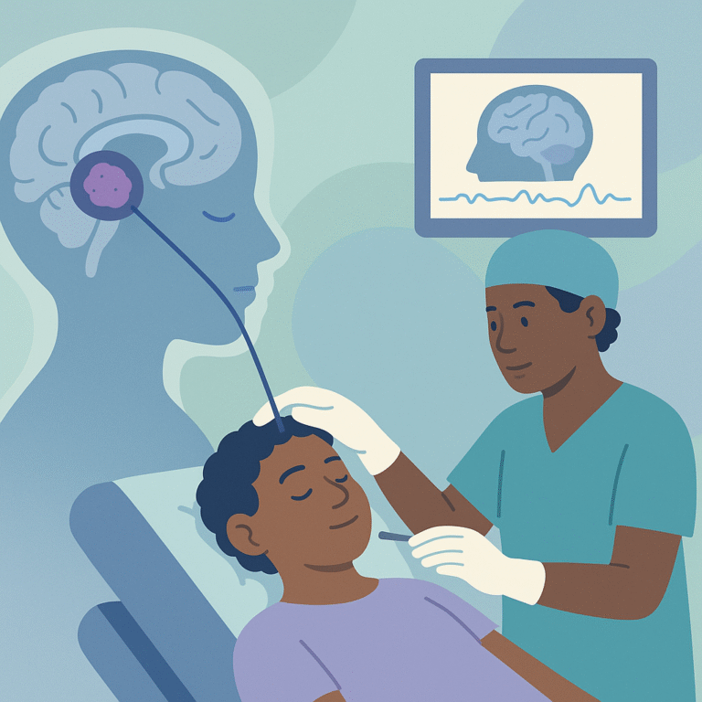 Minimally Invasive Treatment Reduces Seizures in Hypothalamic Hamartomas – illustration