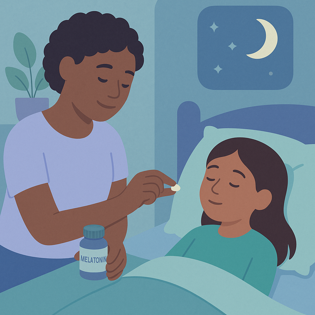 Melatonin Is Safe and Effective for Inducing Sleep in Kids – illustration