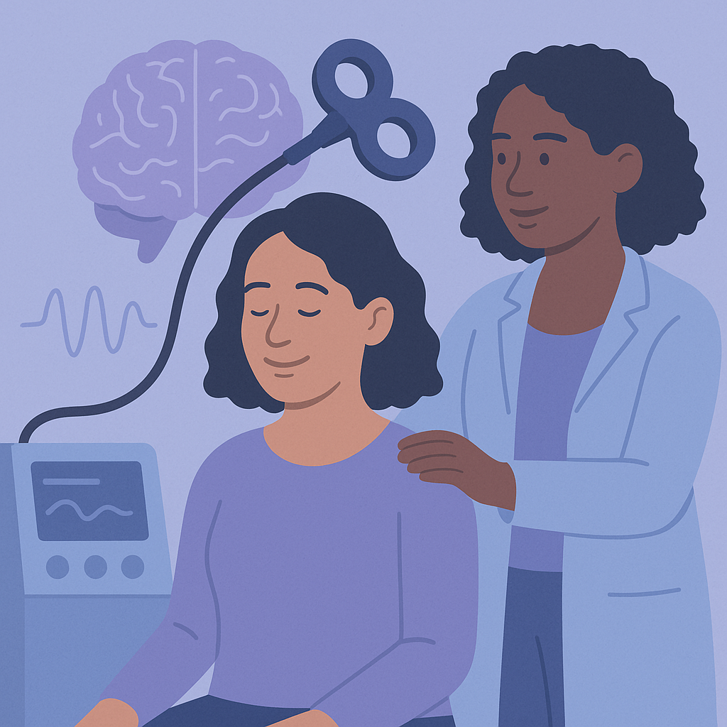 Low-Frequency rTMS Improves Cognition and Reduces Seizures – illustration