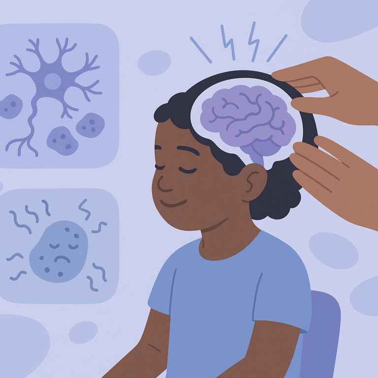Seizures May Trigger Cellular Stress in Children with Epilepsy – illustration