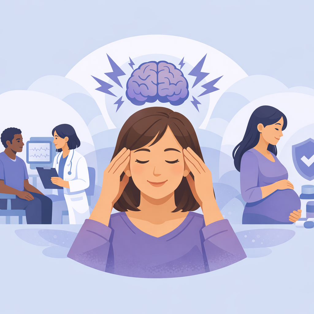 Headaches Are Common In People With Epilepsy – illustration