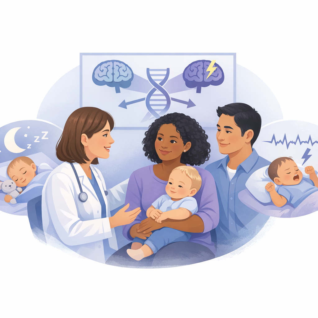 KCNQ2 Gene Changes Linked To Different Baby Seizure Outcomes – illustration