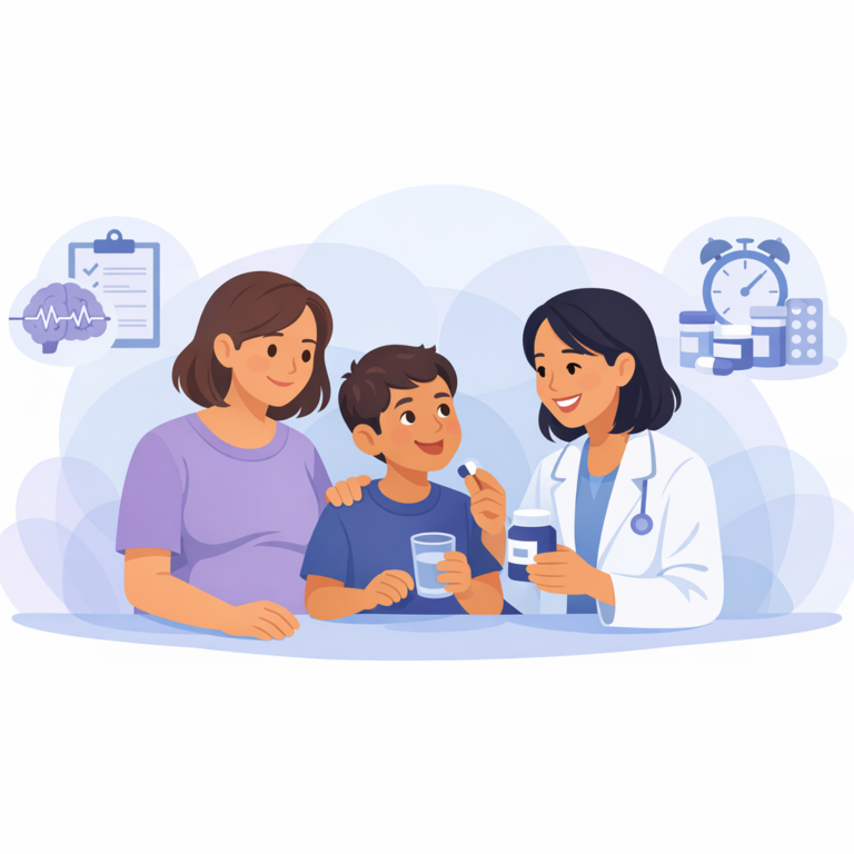 Family Education Helps Children With Epilepsy Take Medicine – illustration