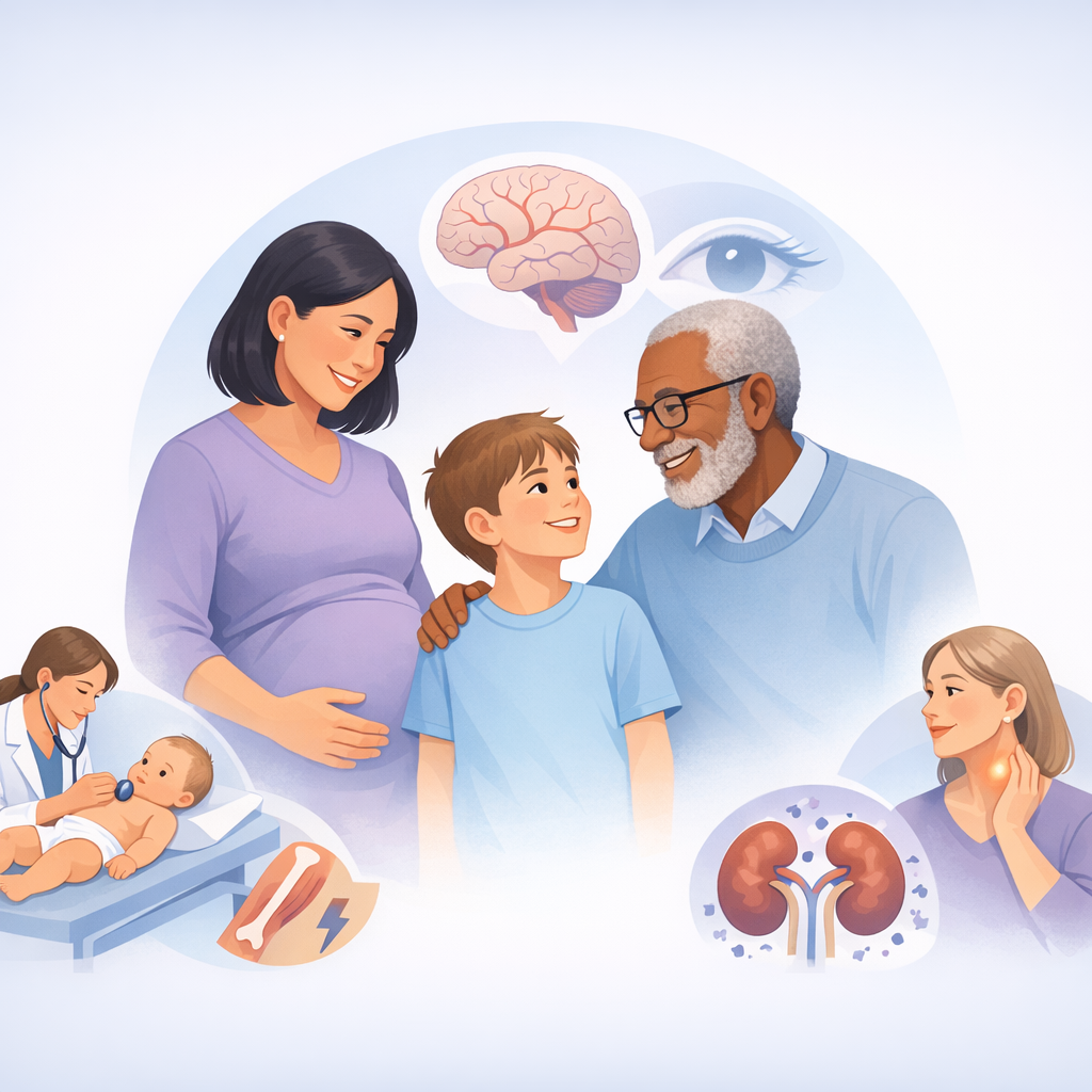 How COL4A1 And COL4A2 Symptoms Differ By Age – illustration