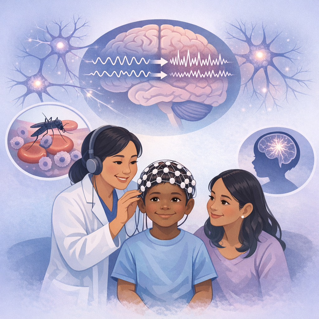 Brain Wave Changes May Help Predict Epilepsy After Malaria – illustration