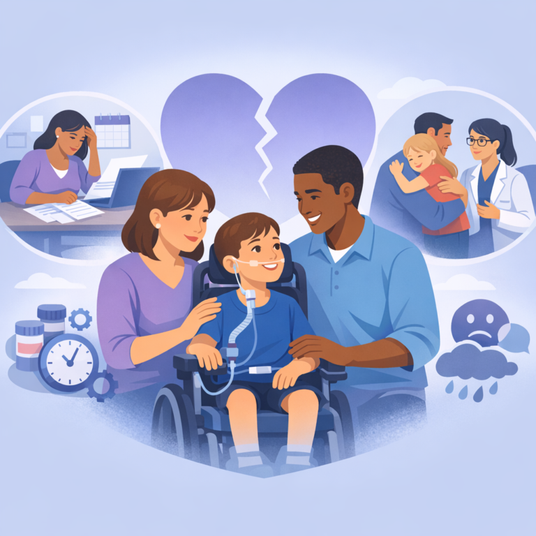 Caring For Medically Complex Children Can Harm Family Well-Being – illustration