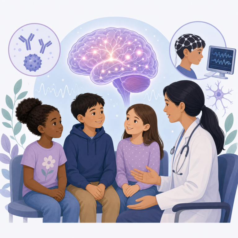 GAD65 Brain Inflammation and Seizures in Children – illustration