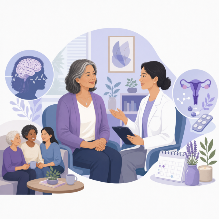 Conceptual illustration of epilepsy and menopause