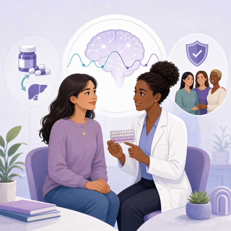 Conceptual illustration of antiseizure medications birth control