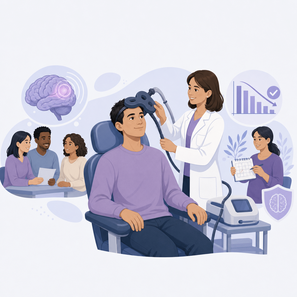 Conceptual illustration of rTMS for epilepsy