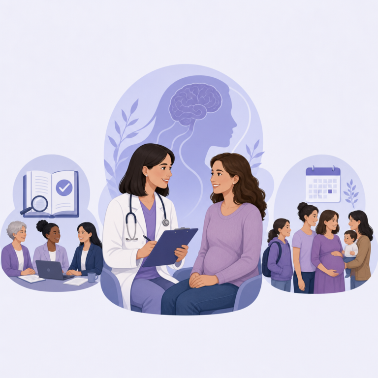 Conceptual illustration of epilepsy guidelines for women