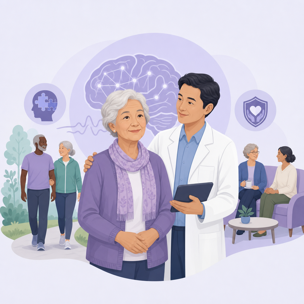 Conceptual illustration of late onset seizures dementia
