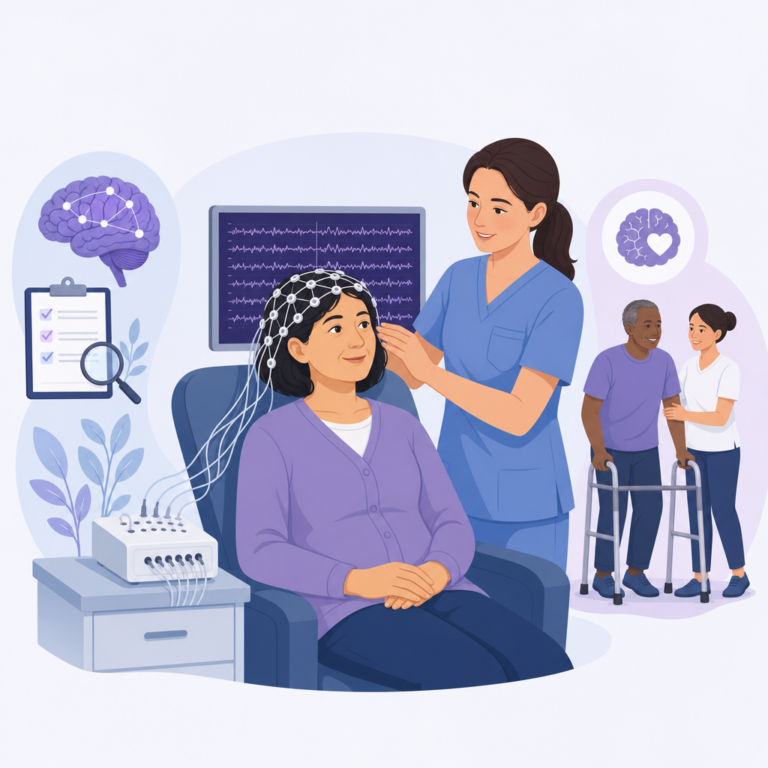 Conceptual illustration of EEG after stroke