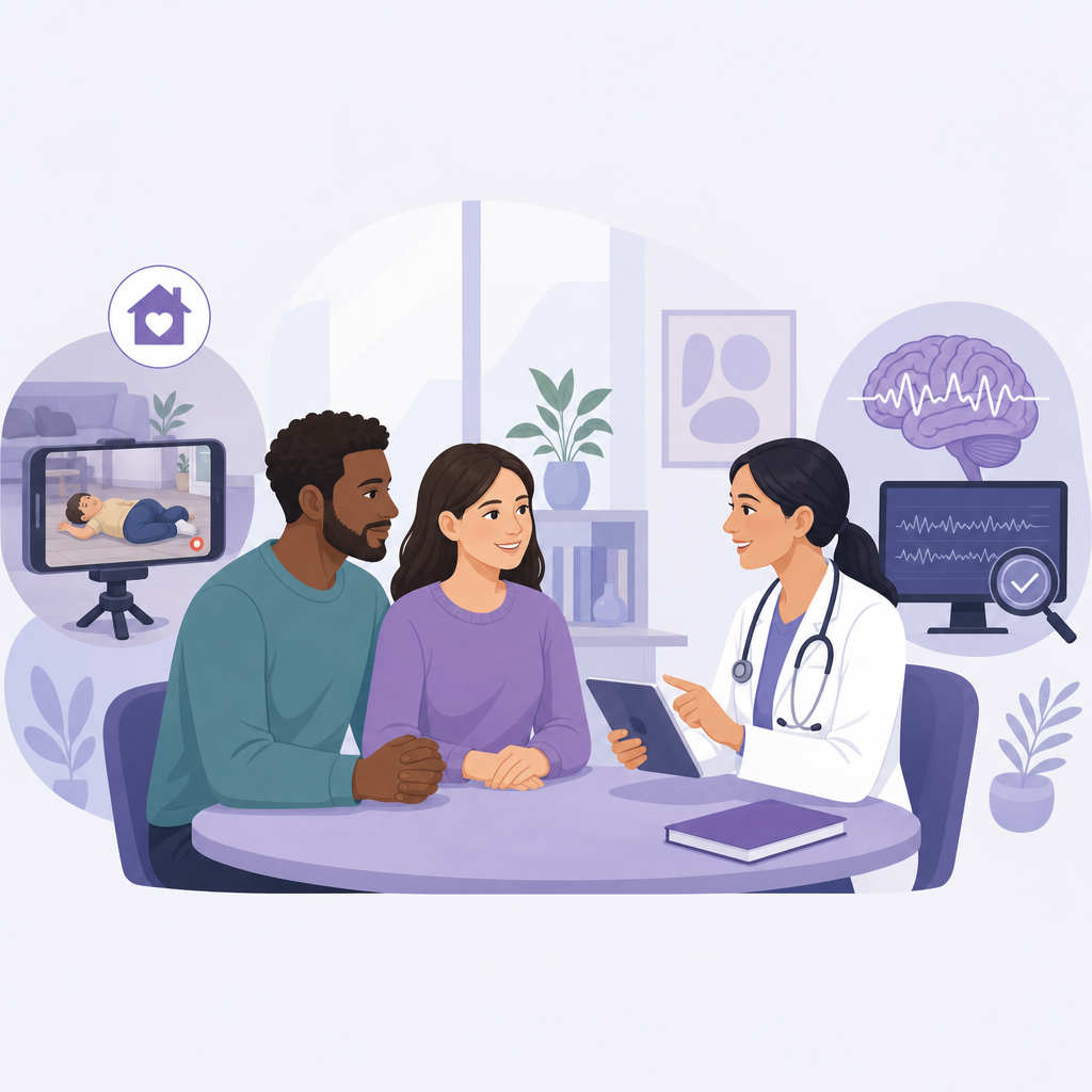 Conceptual illustration of home seizure videos