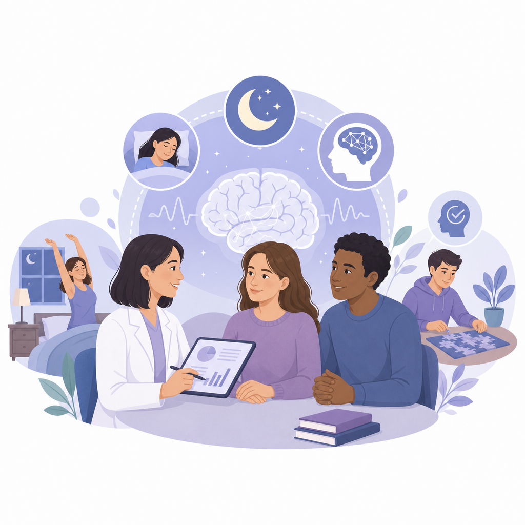 Conceptual illustration of sleep cognition epilepsy