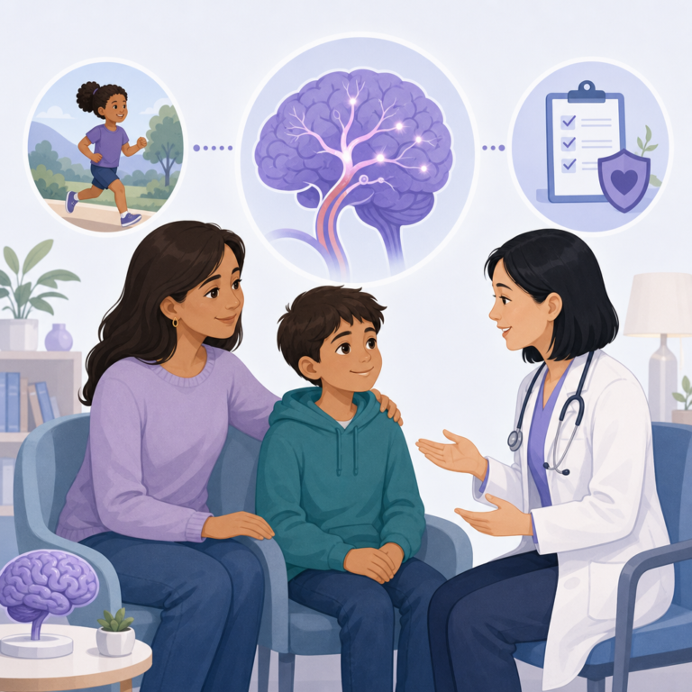 Conceptual illustration of post stroke epilepsy in children