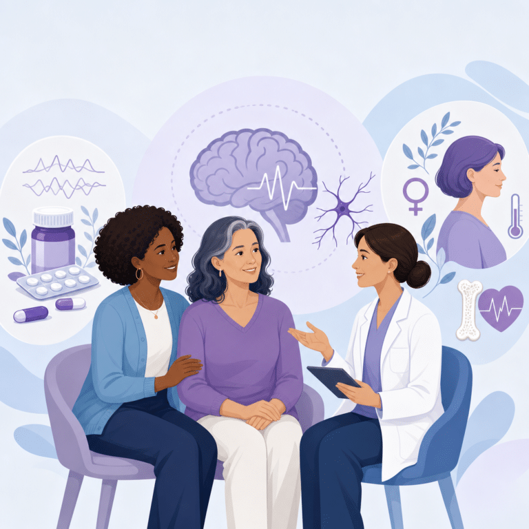 Conceptual illustration of epilepsy and menopause