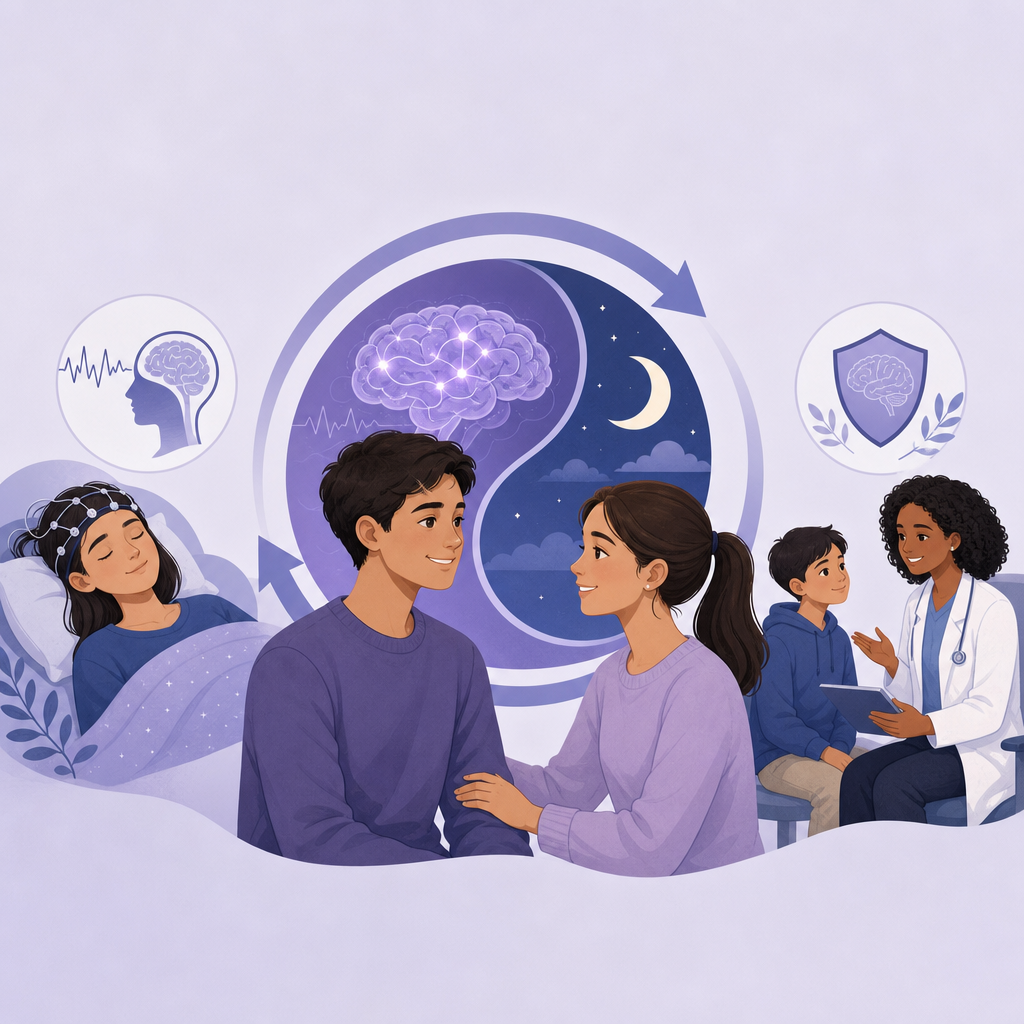 Conceptual illustration of epilepsy and sleep