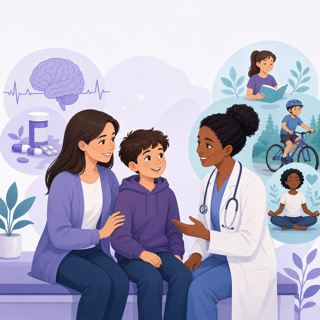 Conceptual illustration of treatment side effects epilepsy