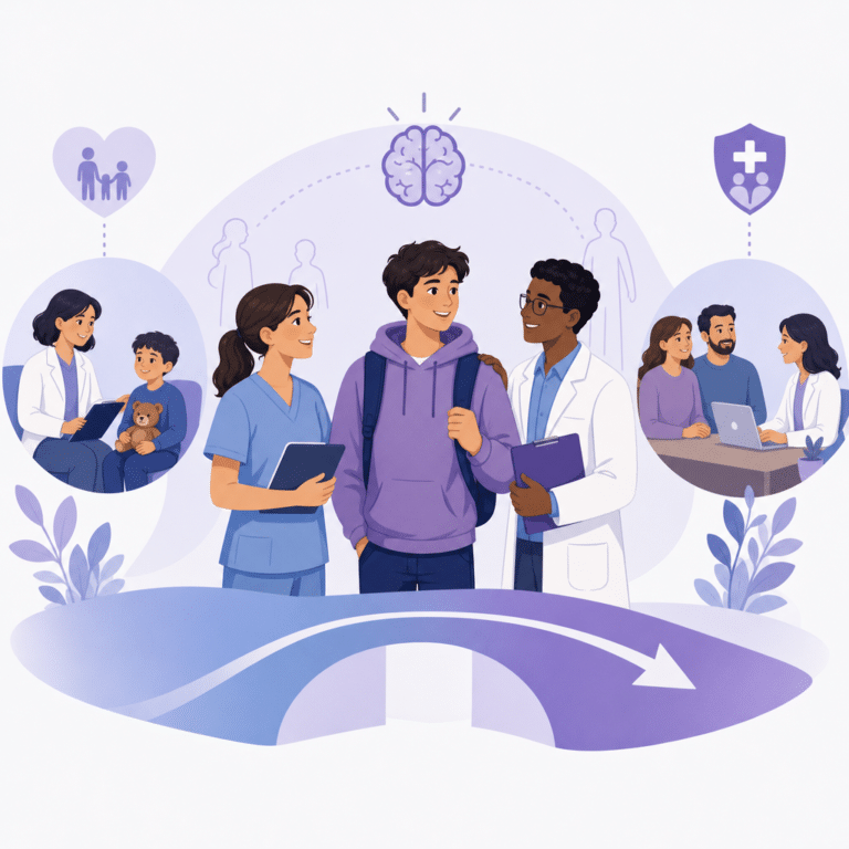 Conceptual illustration of epilepsy care transition